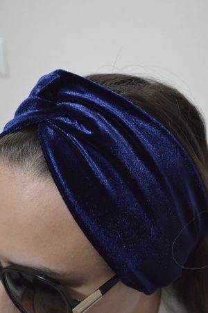 Düz Kadife Bandana - Lacivert